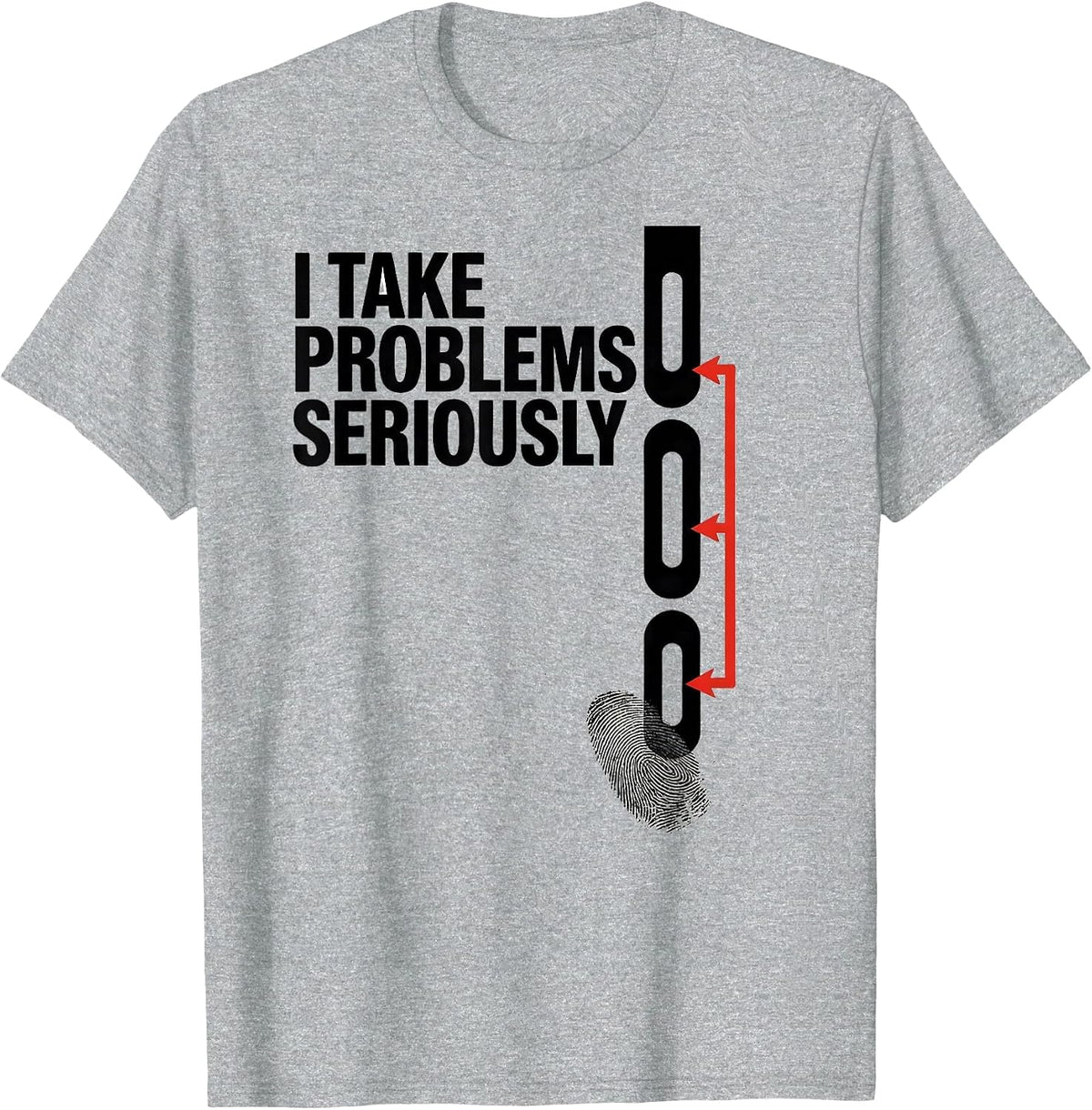 Men's I Take Problems Seriously Funny Rock Climbing Bouldering T-Shirt - Heather Grey