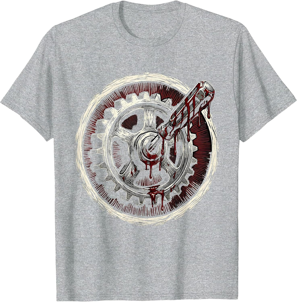 Men's Bloody Screwdriver Gear Problem Solved Graphic T-Shirt - Heather Grey