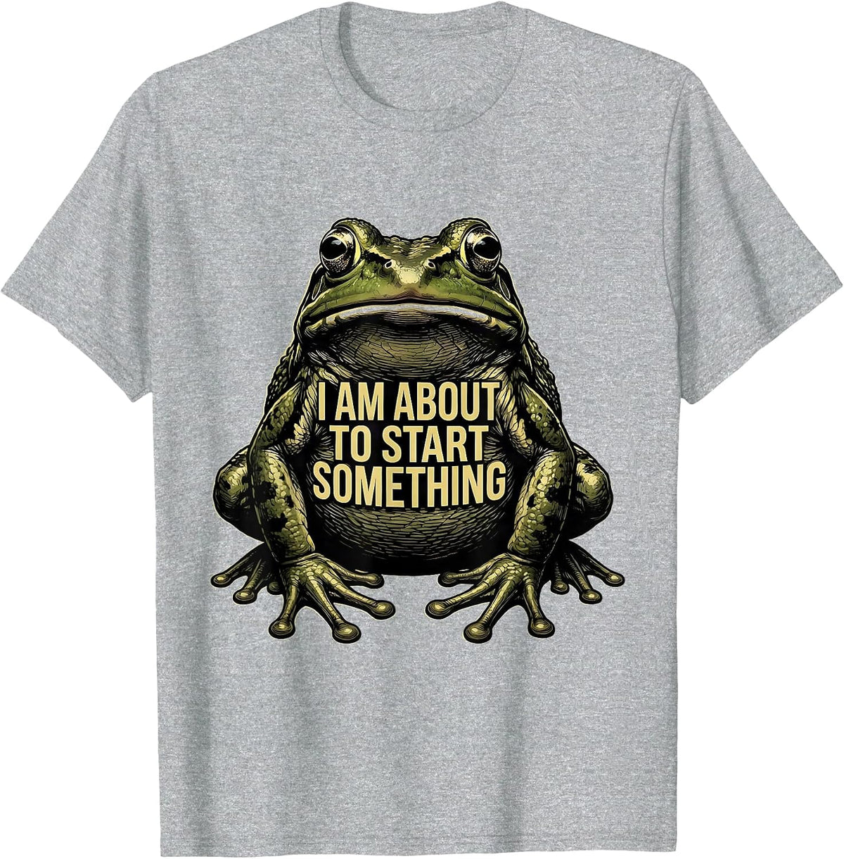 Men's I Am About To Start Something Funny Frog Meme Frog Lover T-Shirt - Heather Grey
