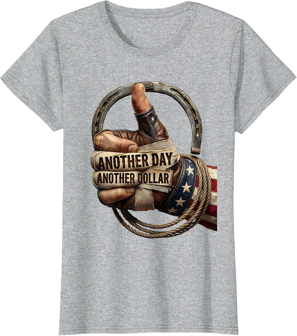 Another Day Another Dollar Labor Day Graphic T-Shirt - Heather Grey