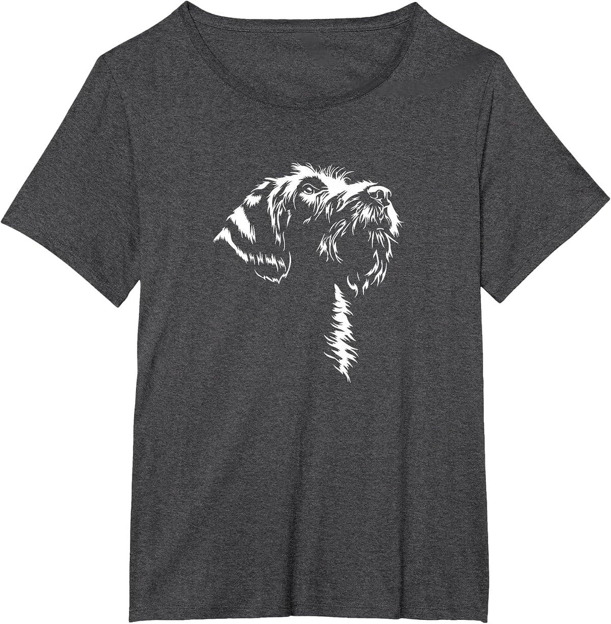 Wirehaired Pointing Griffon Portrait Dog mom Hunting Dog T-Shirt - Dark Heather Grey