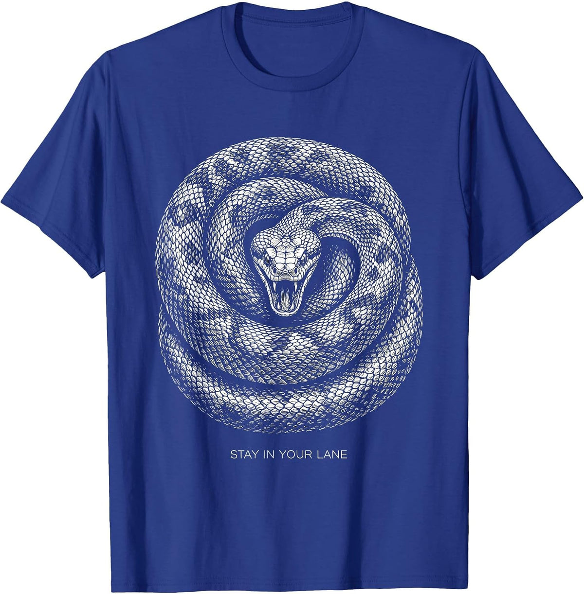 Stay In Your Lane Bold Attitude Graphic Design T-Shirt - Royal Blue