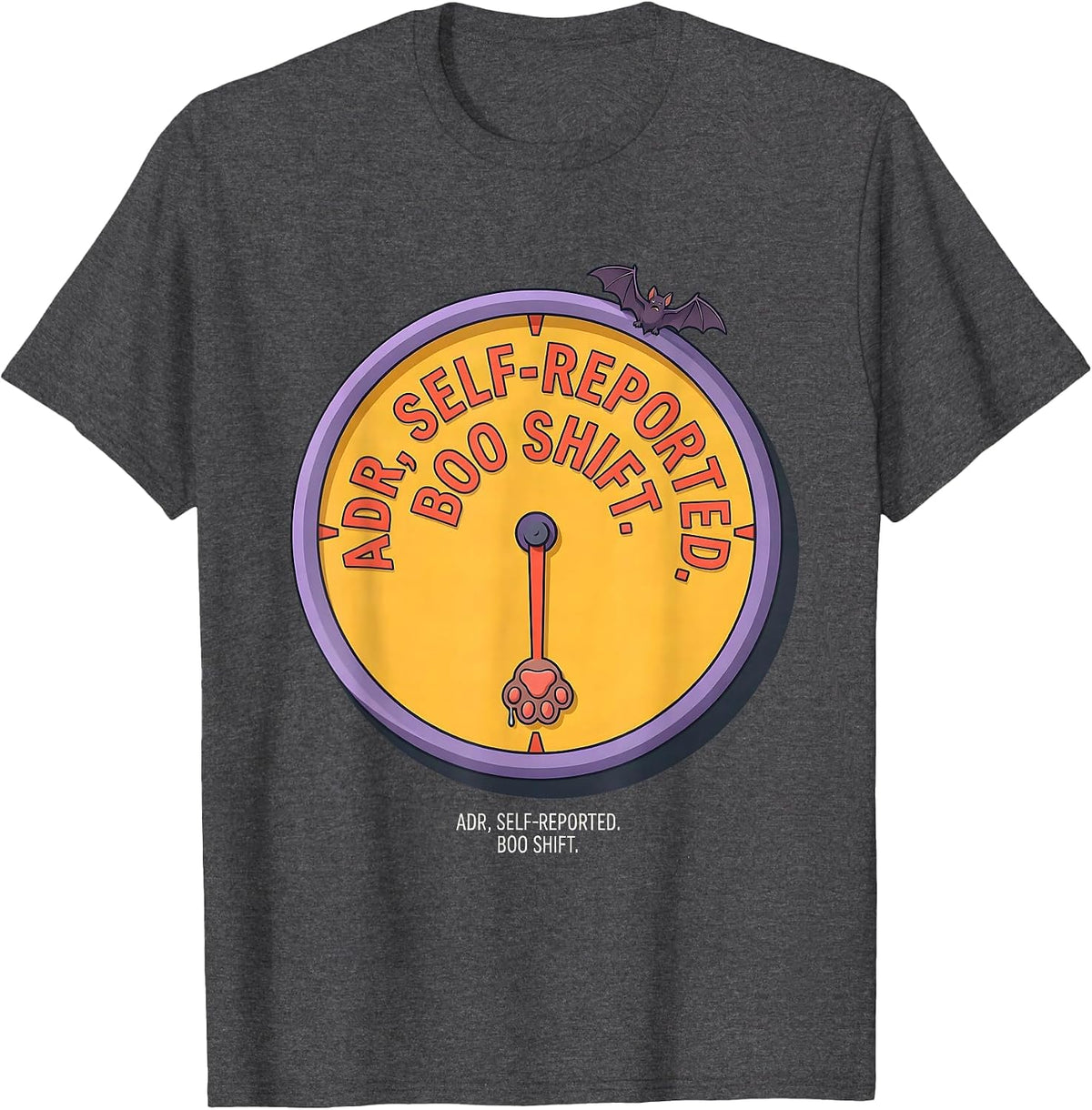 Men's Boo Shift Funny Vet Tech Veterinary Halloween Work Humor T-Shirt - Dark Heather Grey