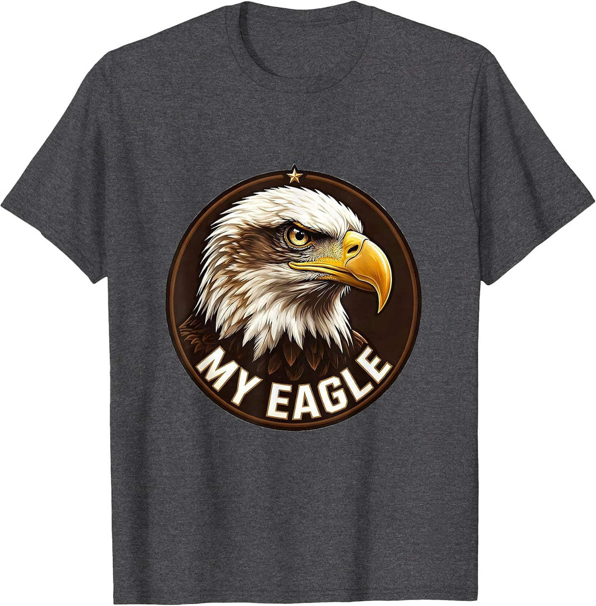 My Eagle Bald Eagle Mascot Fan Pride Family Humor T-Shirt - Dark Heather Grey