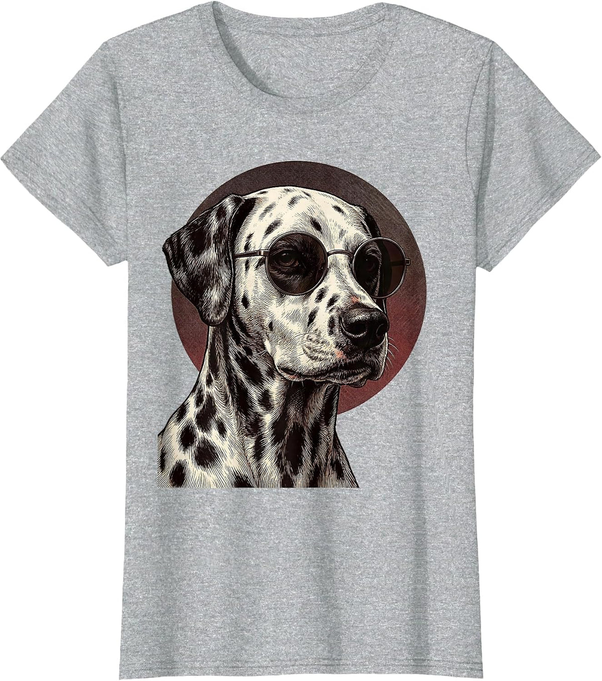 Women's Dalmatian Sunglasses Portrait Dog Owner Breed Portrait T-Shirt - Heather Grey