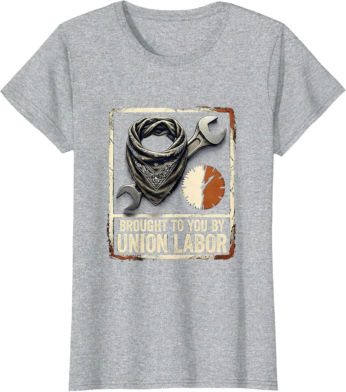 Brought To You By Union Labor Rubber Stamp Union Pride T-Shirt - Heather Grey