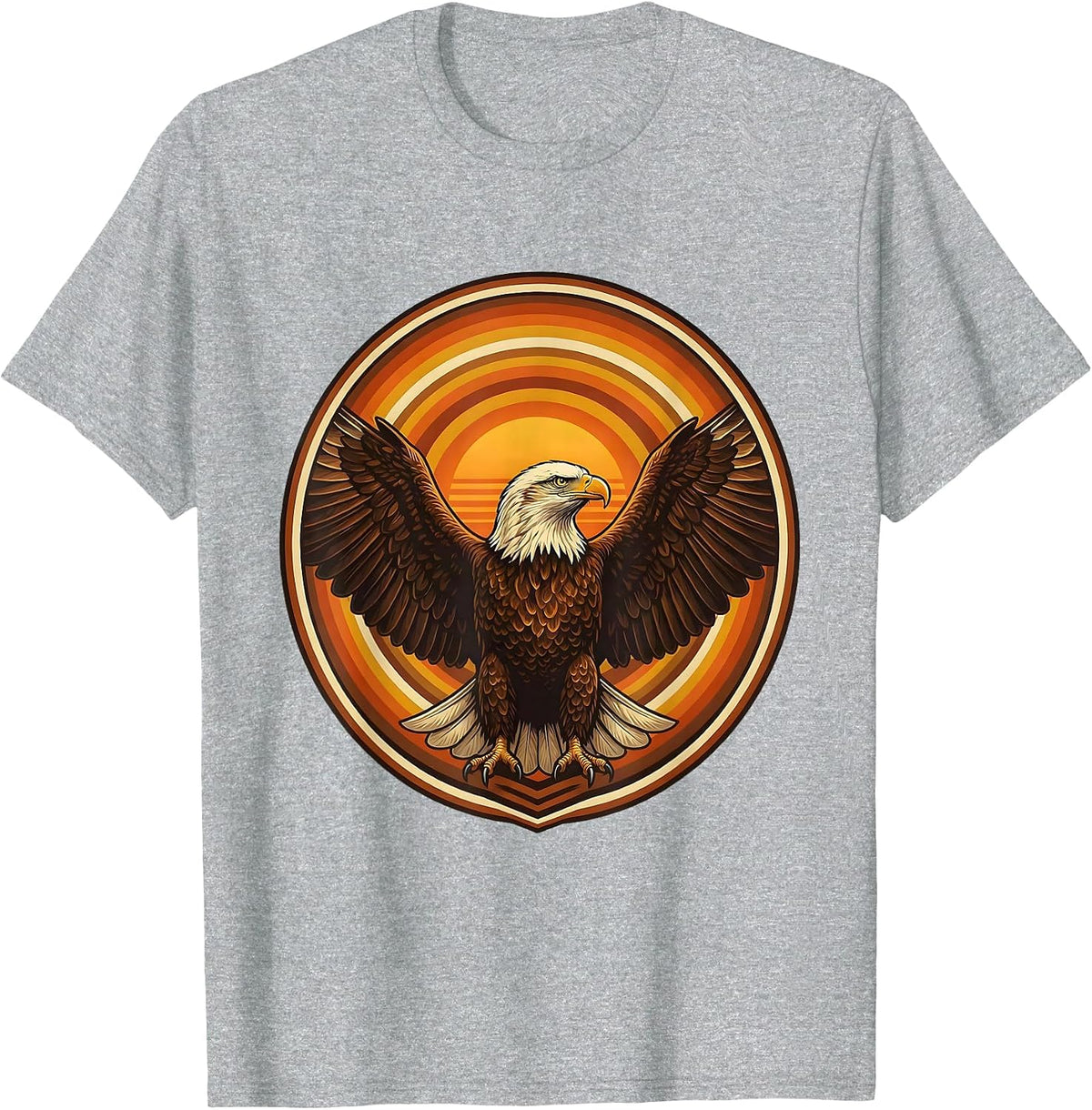 Men's 40th Birthday Bald Eagle Wings Spread Design T-Shirt - Heather Grey