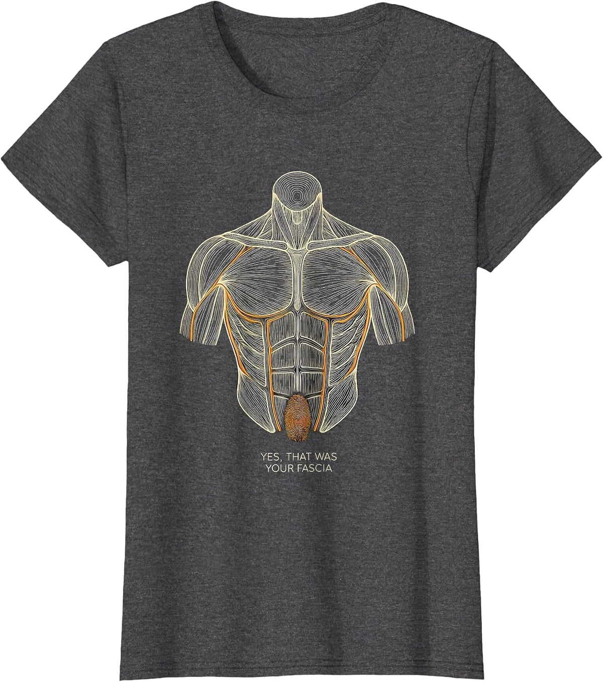 Women's Yes, That Was Your Fascia Topographic Contour Massage T-Shirt - Dark Heather Grey