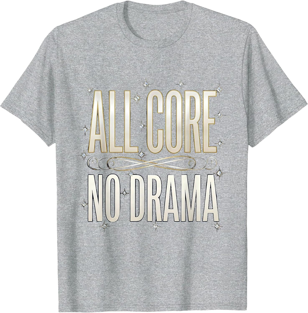 Men's All Core No Drama Pilates Lover Design T-Shirt - Heather Grey