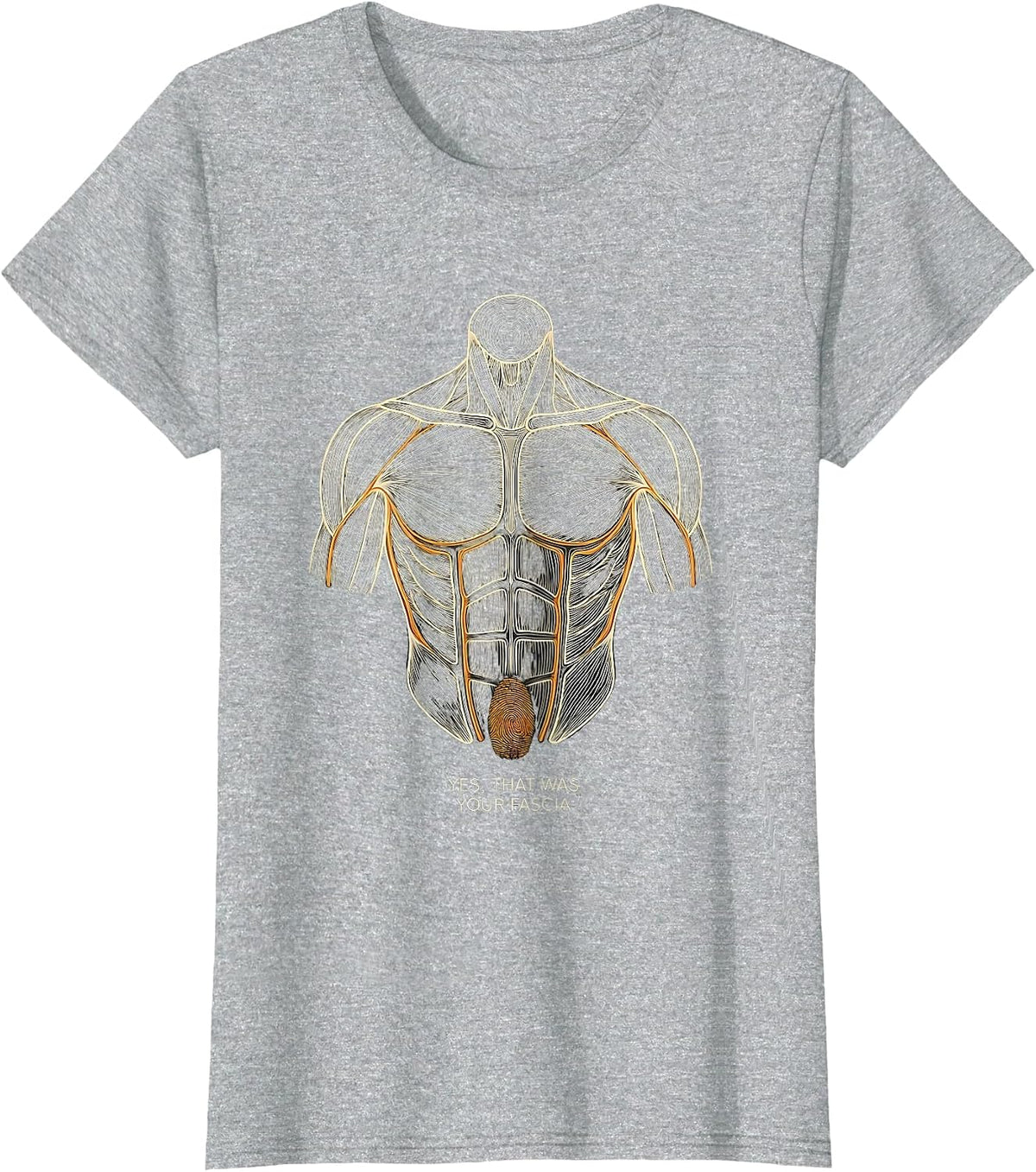 Women's Yes, That Was Your Fascia Topographic Contour Massage T-Shirt - Heather Grey
