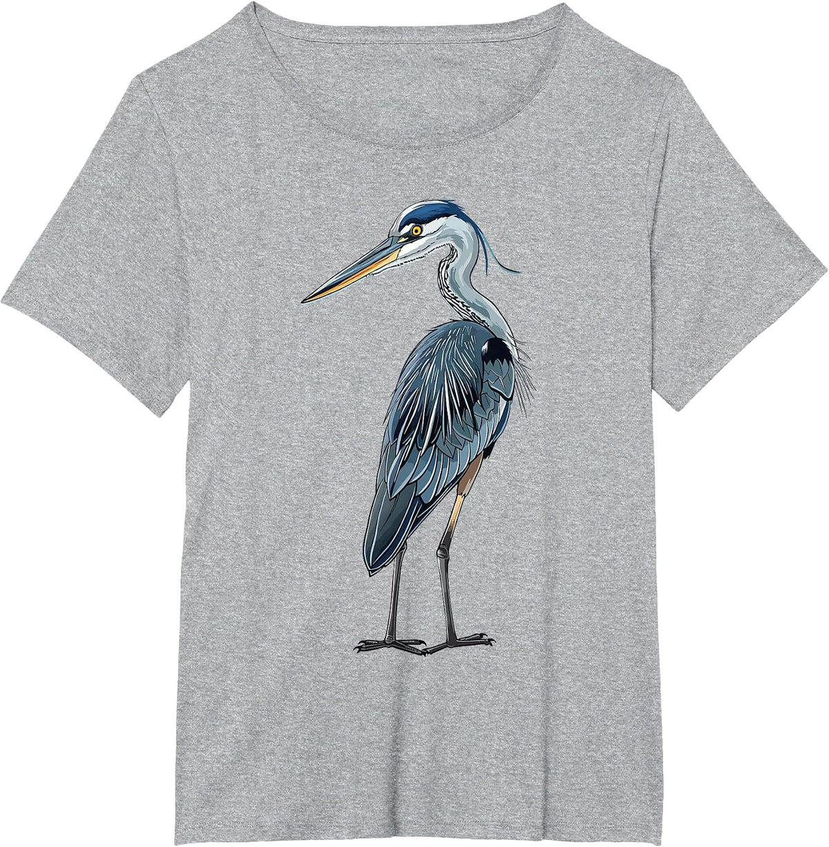 Blue Heron Bird Birding T-Shirt - Heather Grey
