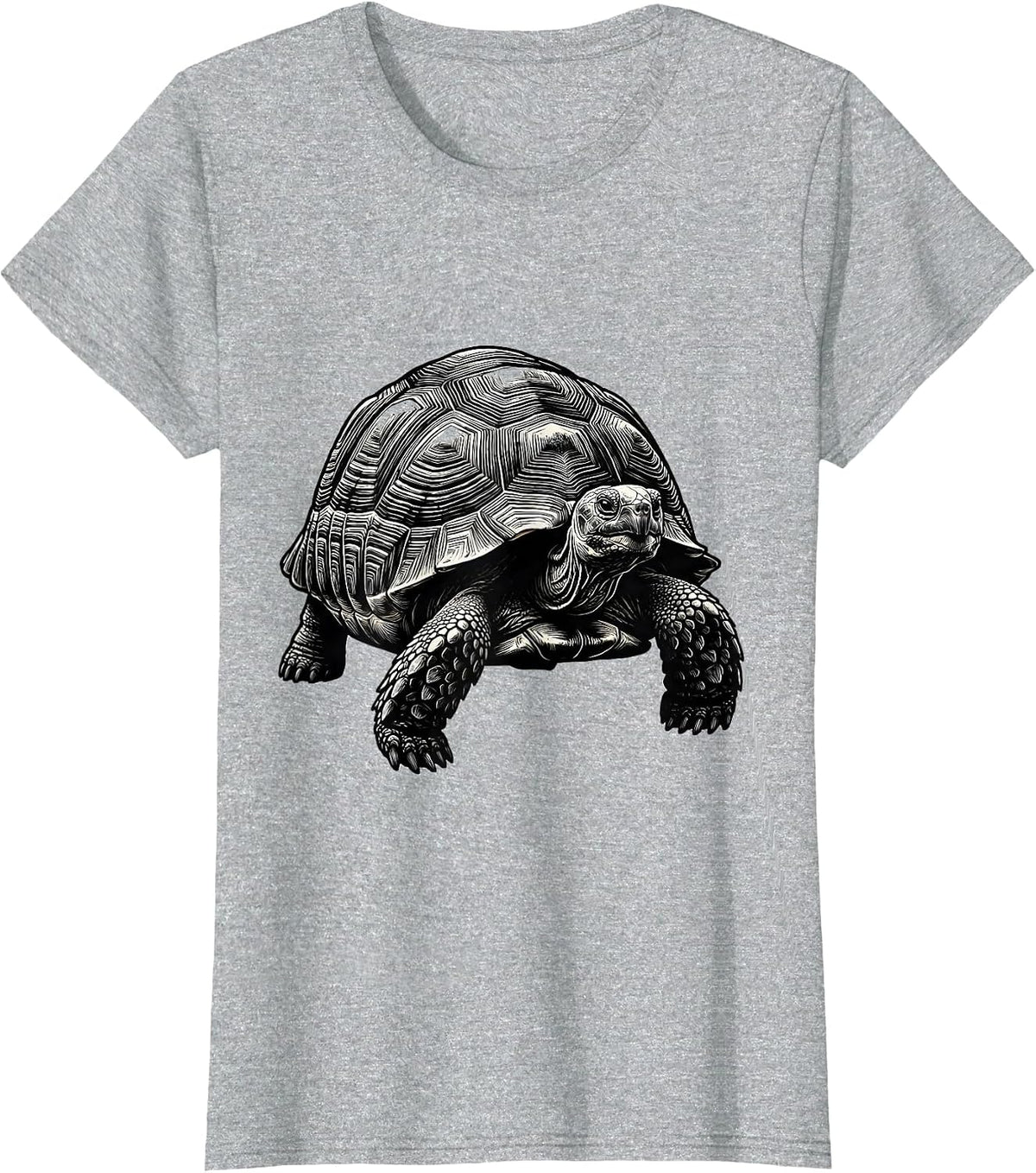 Tortoise Humor Pet Lover Scratchboard Graphic T-Shirt - Heather Grey