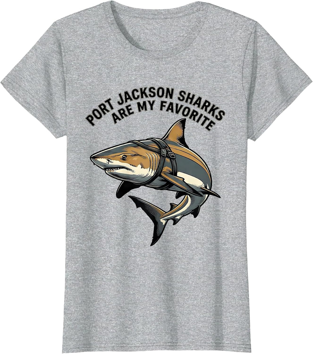 Port Jackson Sharks Are My Favorite Funny Ocean Wildlife T-Shirt - Heather Grey