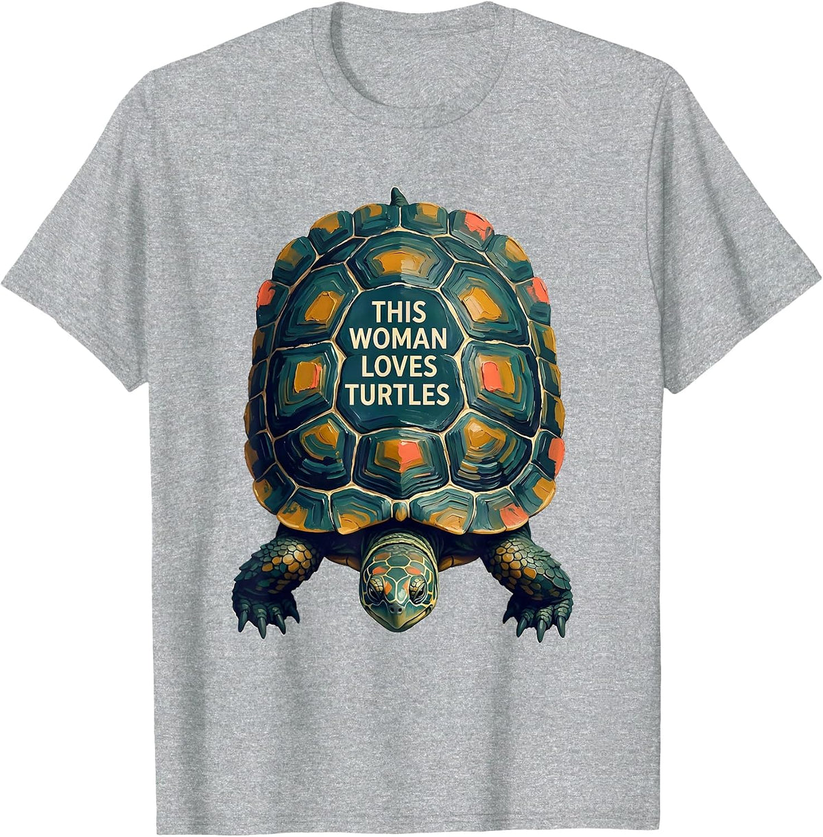 Men's This Woman Loves Turtles Funny Turtle Lover Gift for Her T-Shirt - Heather Grey
