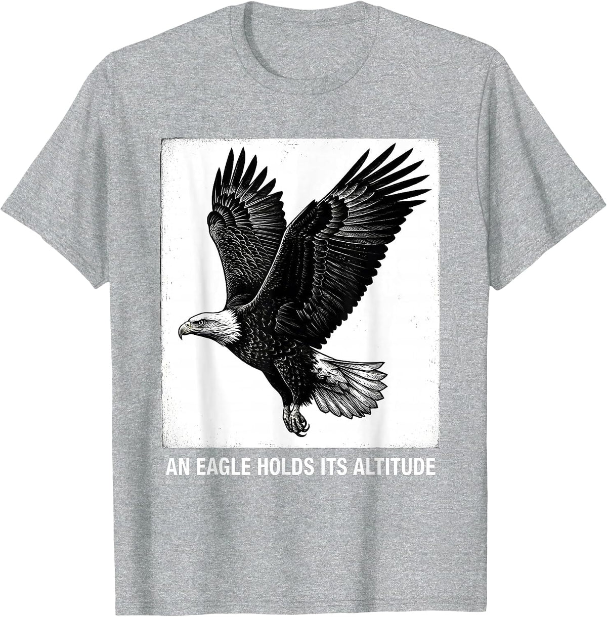 Men's An Eagle Holds Its Altitude Patriotic Bald Eagle Wildlife T-Shirt - Heather Grey