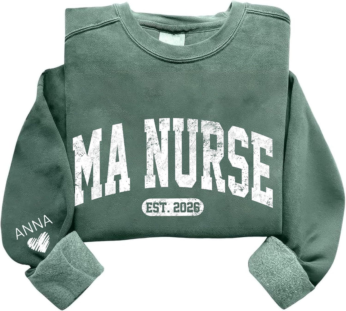 Personalized Nurse Sweatshirt with Name, Custom Medical Crewneck Gift for Healthcare Workers, Nursing Student - Ma Nurse
