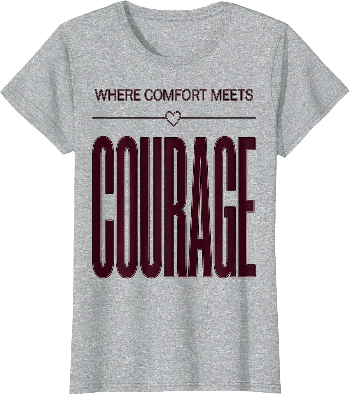 Where Comfort Meets Courage Hospice Nurse Design T-Shirt - Heather Grey