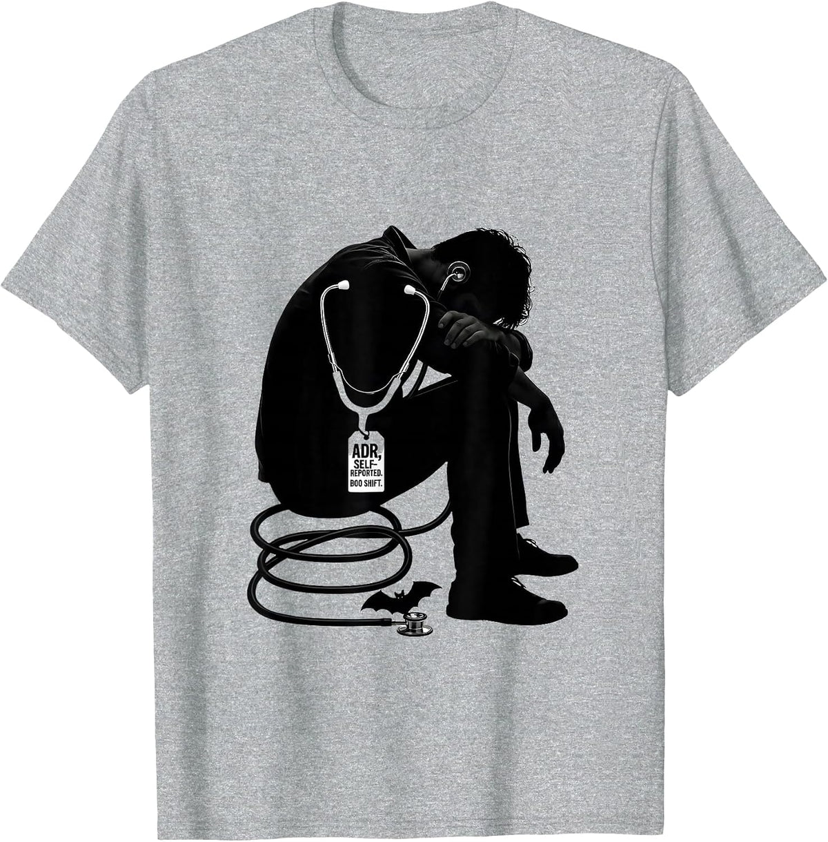 Men's Boo Shift Funny Vet Tech Halloween Workplace Humor T-Shirt - Heather Grey