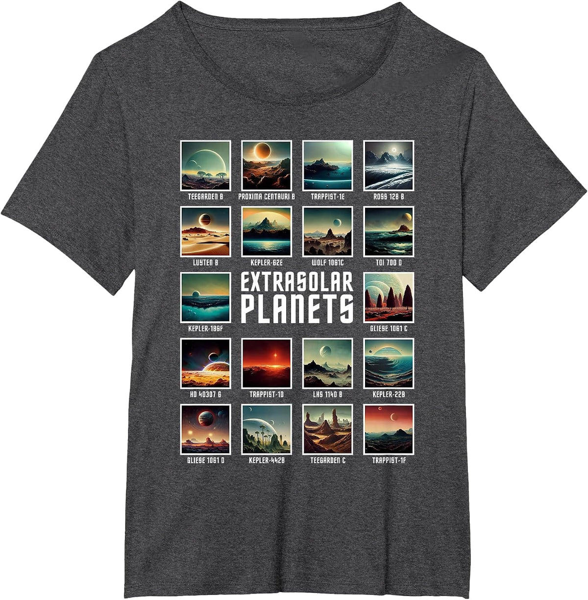 Exoplanet Extrasolar Planet Space Astronomy Astrophysics T-Shirt - Dark Heather Grey