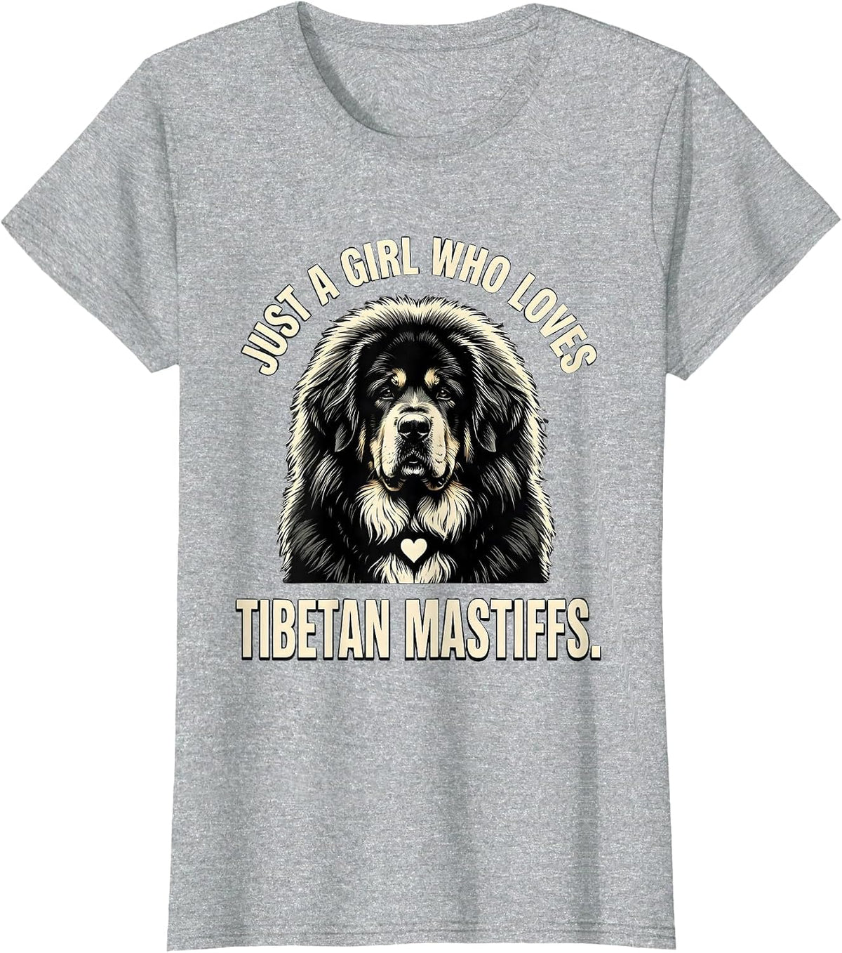 Just a Girl Who Loves Tibetan Mastiffs Cute Dog Lover Gift T-Shirt - Heather Grey