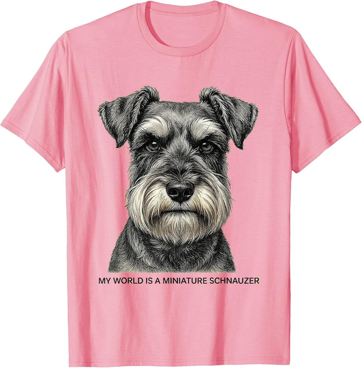 Men's My World Is A Miniature Schnauzer Funny Dog Lover Breed T-Shirt - Pink