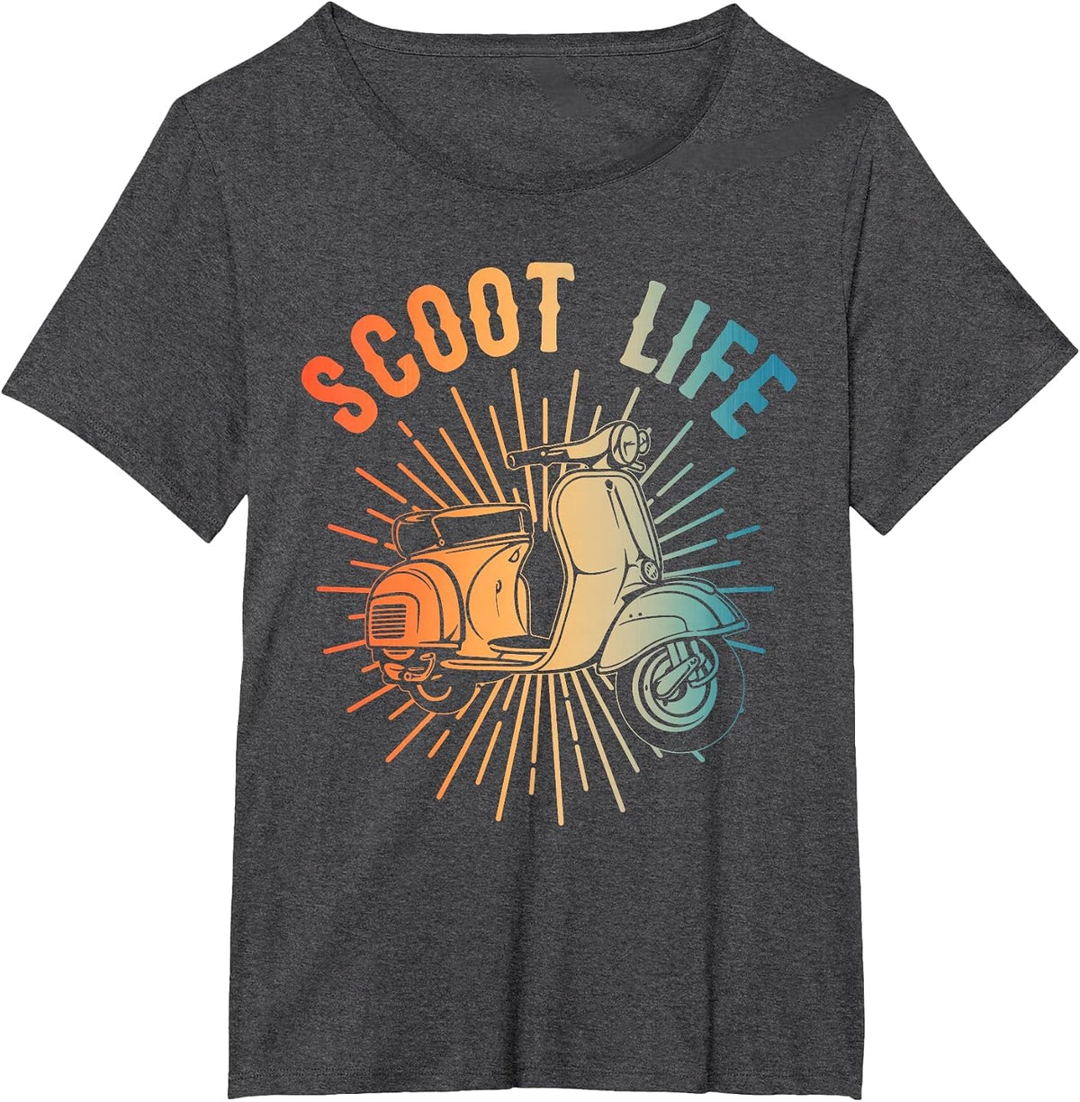 Funny Scooter Art for Men Women Motorcycle Scooter Lover T-Shirt - Dark Heather Grey