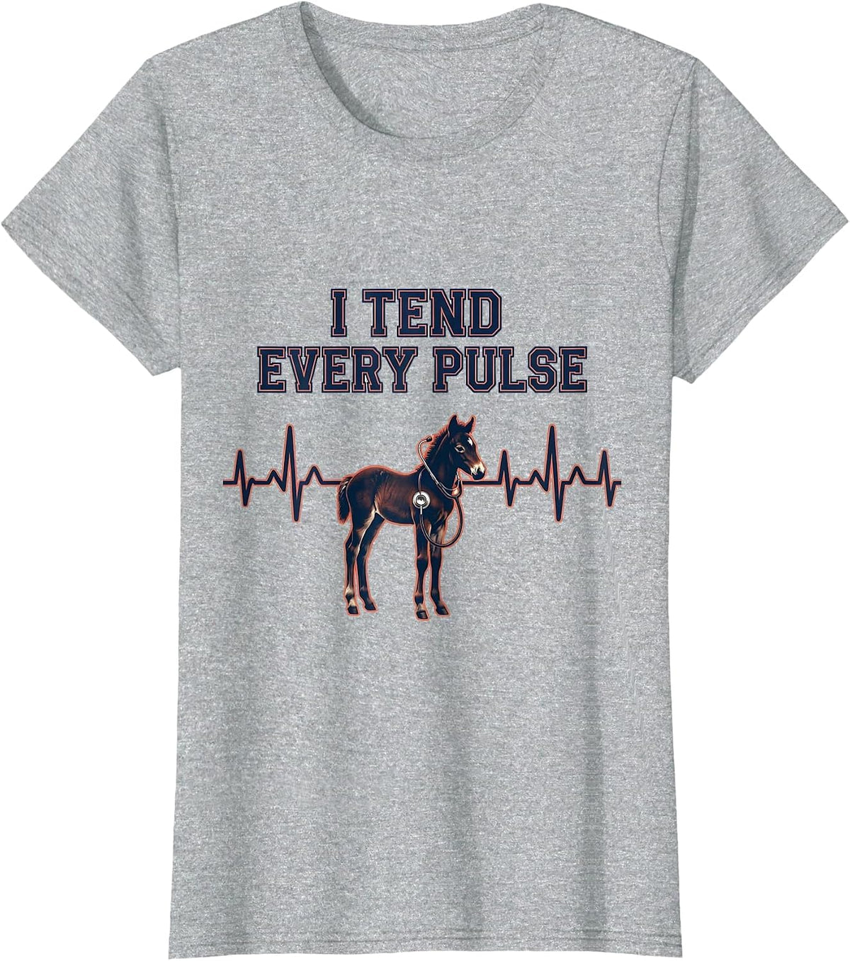 I Tend Every Pulse Veterinary Tech Vet Halloween Occupation T-Shirt - Heather Grey