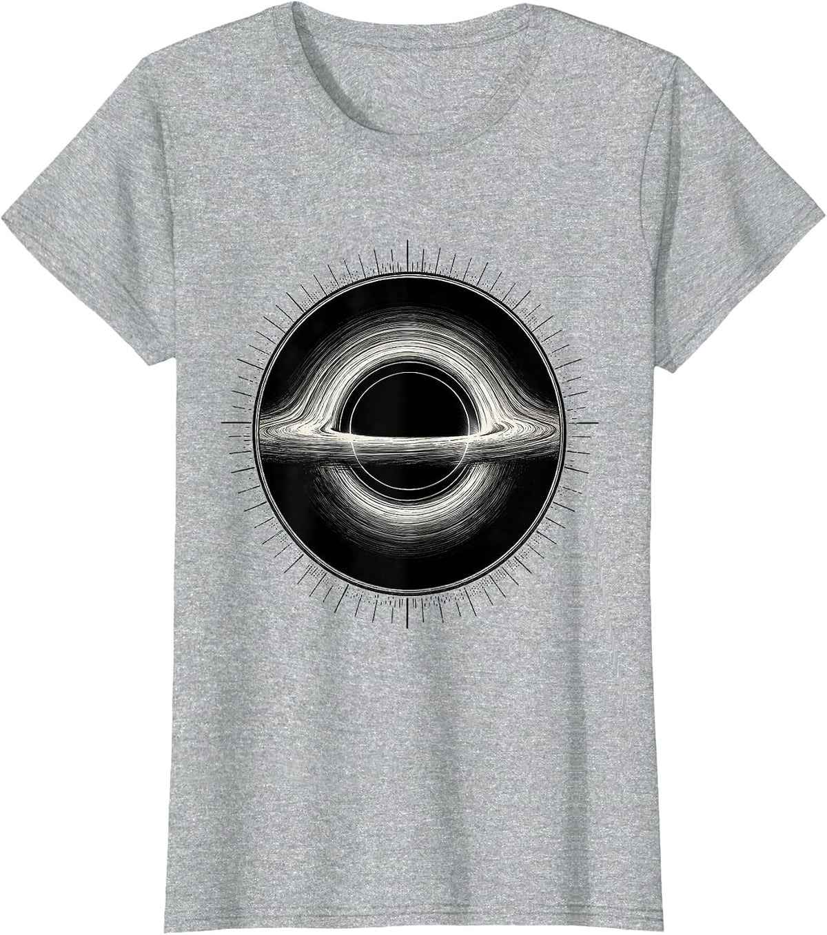 Women's Black Hole Physics Diagram Astrophysicist Space Science T-Shirt - Heather Grey