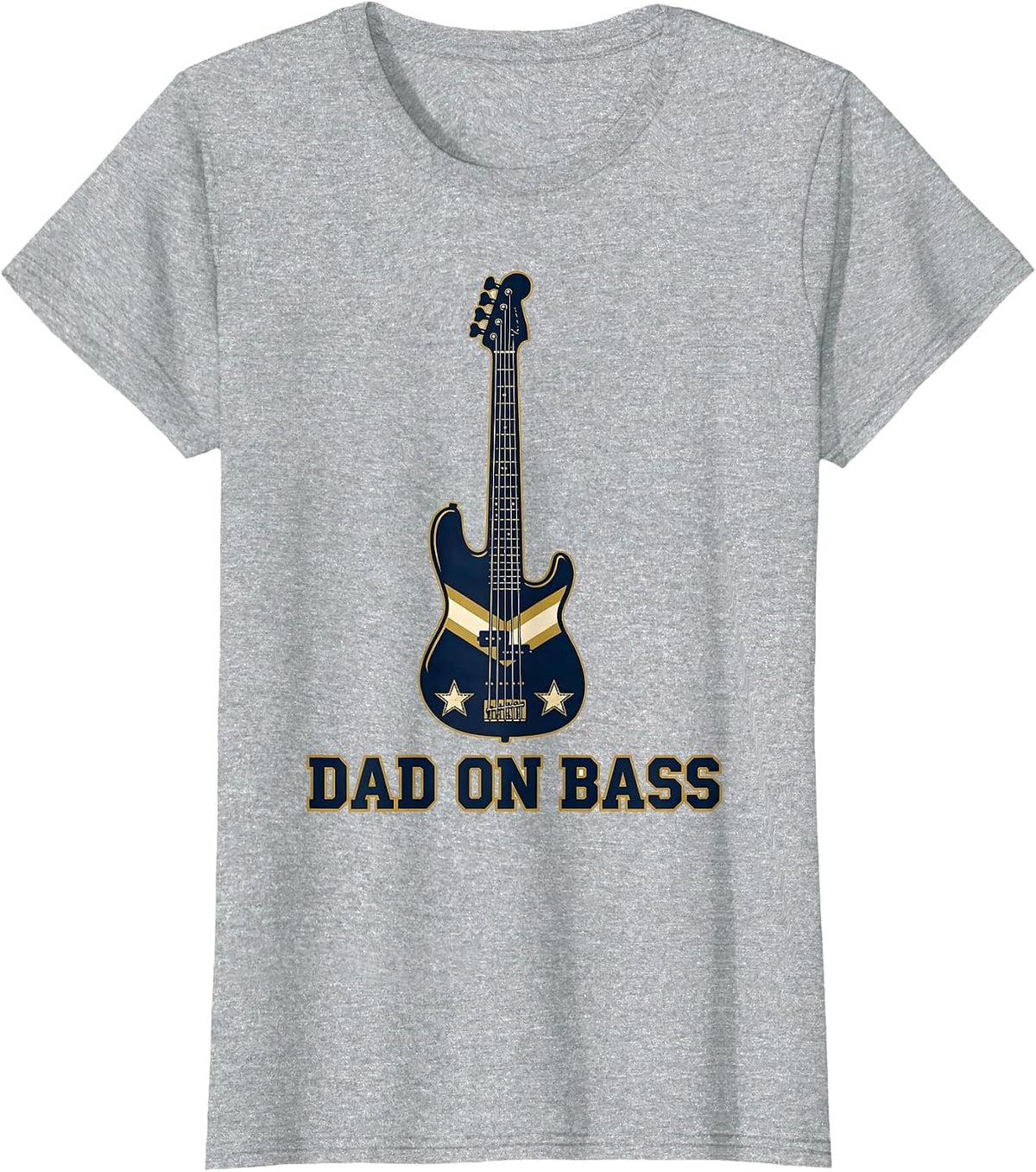 Women's Dad On Bass Funny Bass Guitar Player Dad Humor T-Shirt - Heather Grey