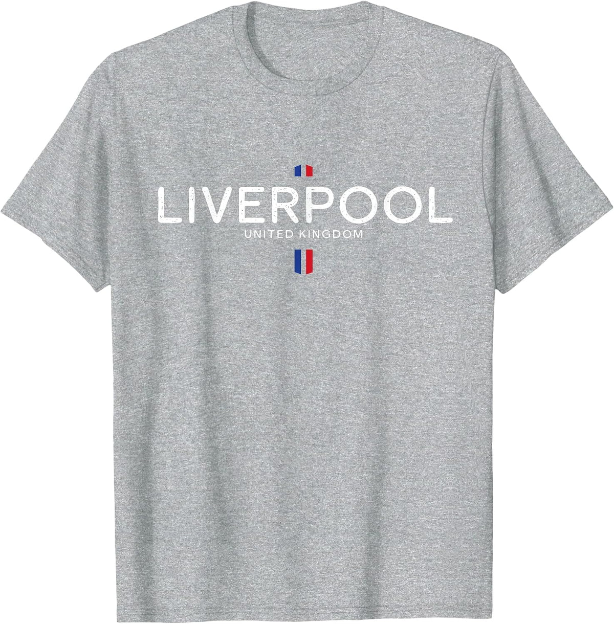 Liverpool England UK Retro Vintage T-Shirt - Heather Grey