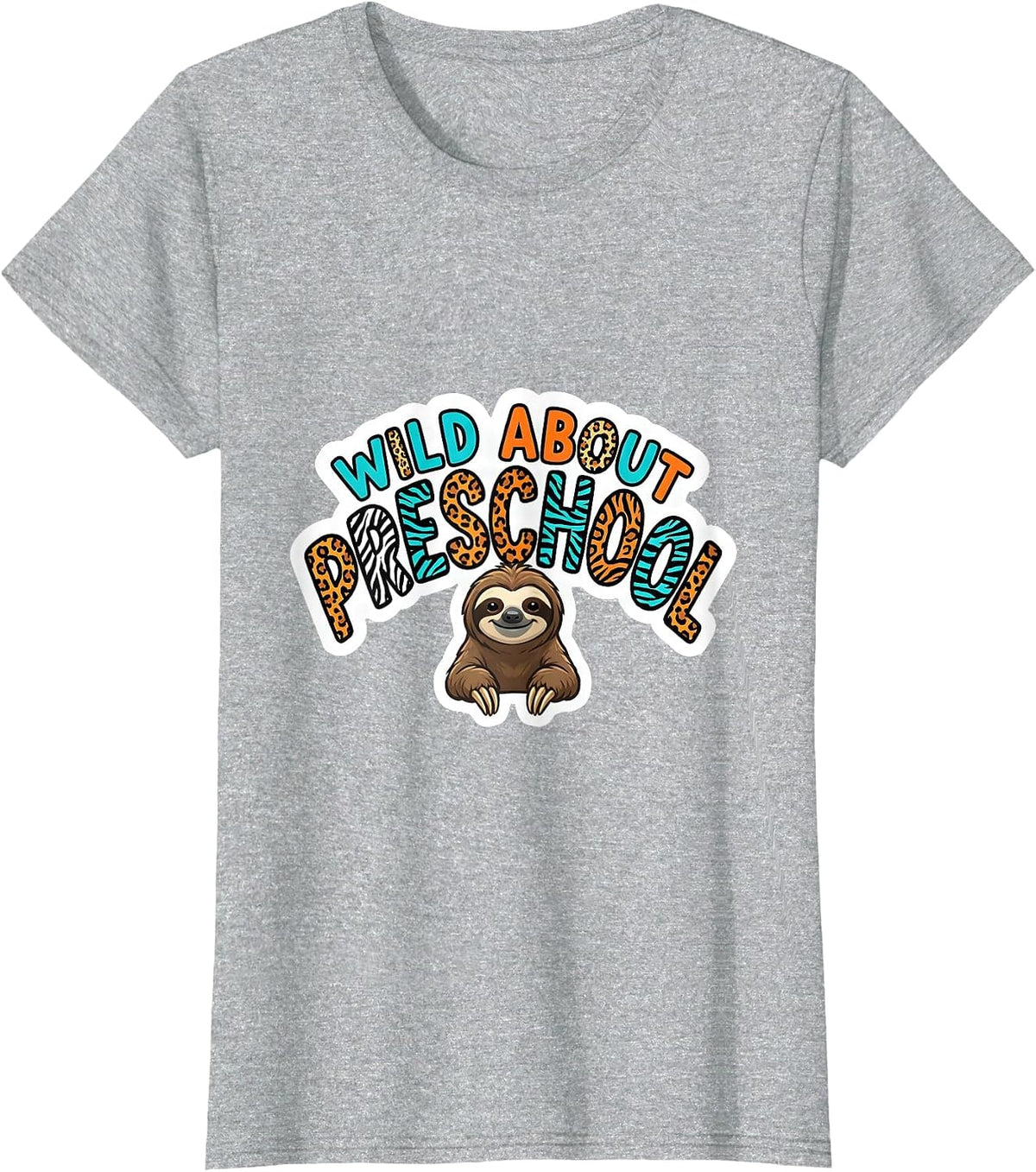 Wild About Preschool Playful Teacher Appreciation School T-Shirt - Heather Grey