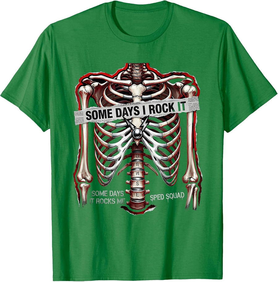 Men's Some Days I Rock It, Some Days It Rocks Me — Sped Squad T-Shirt - Kelly Green