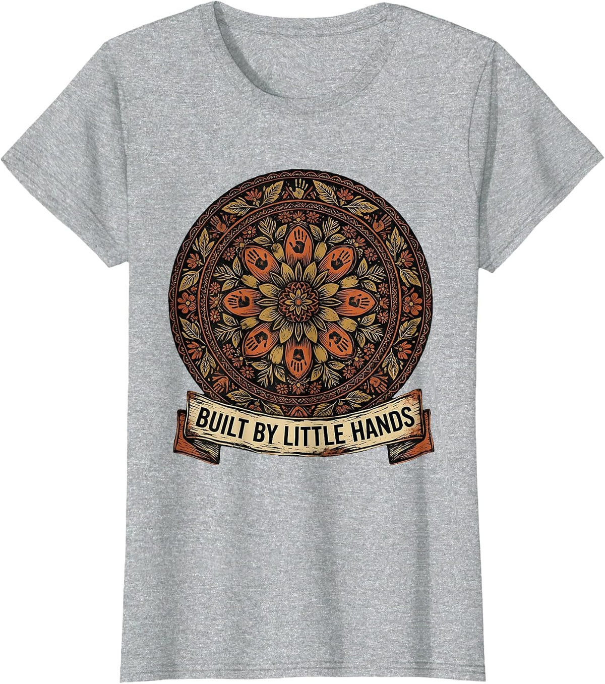 Built by Little Hands Elementary Teacher Design T-Shirt - Heather Grey