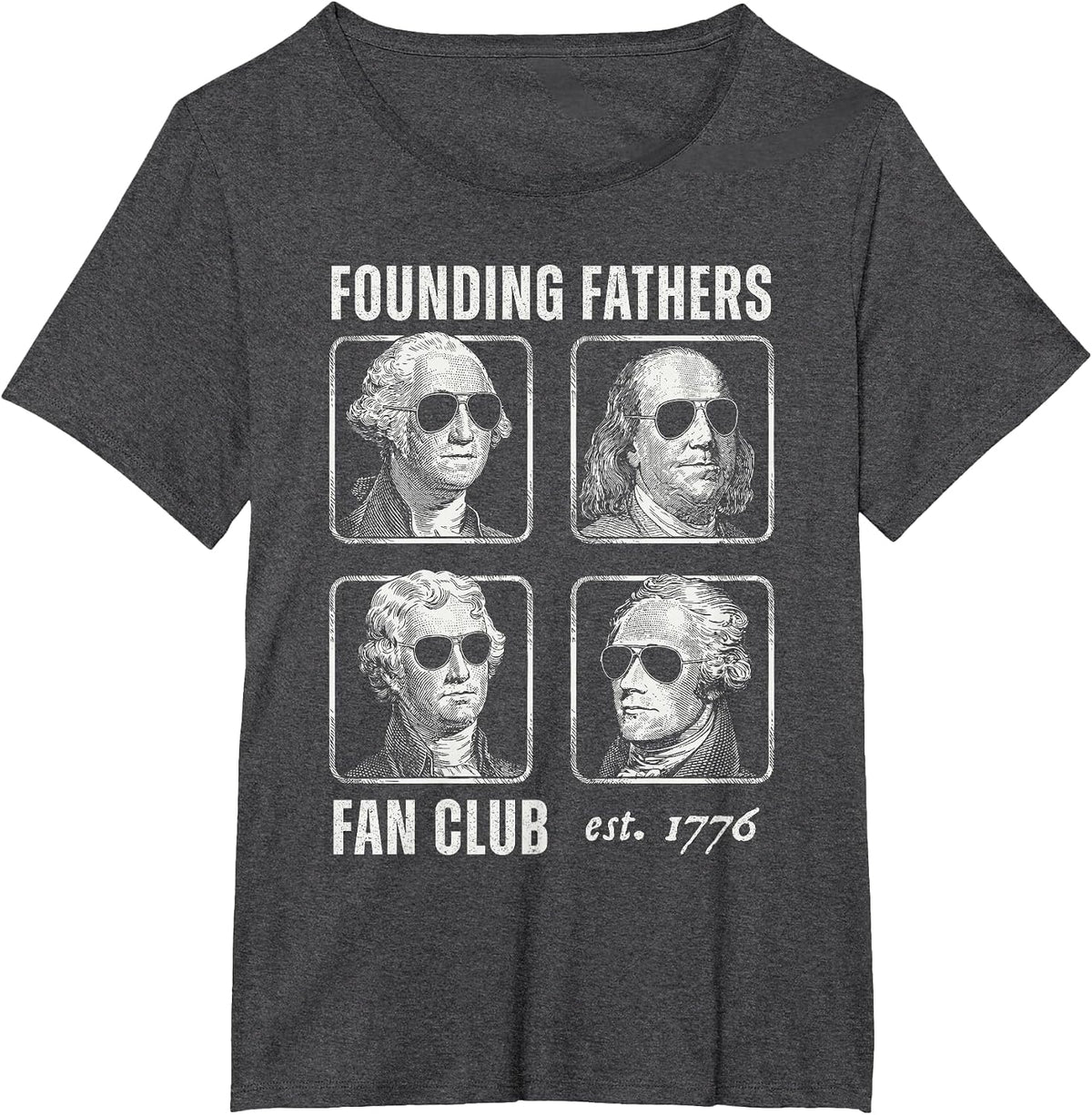 History Teacher Founding Fathers Fan Club 1776 T-Shirt - Dark Heather Grey