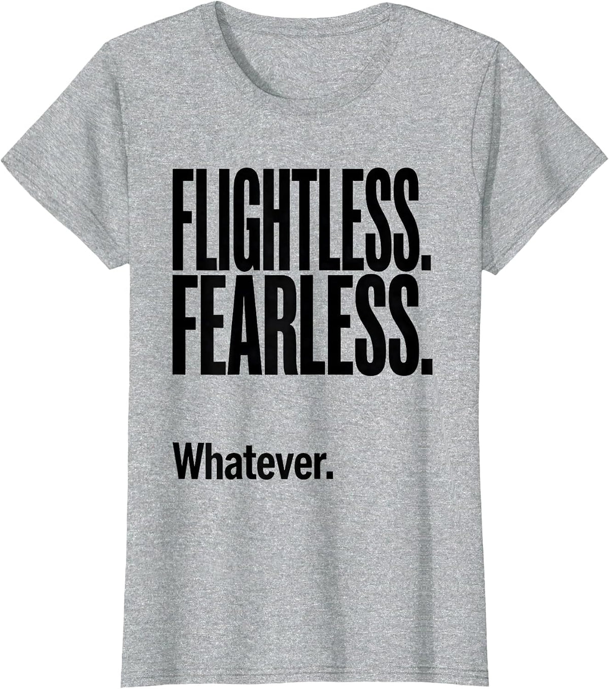 Women's Flightless Fearless Whatever Kiwi Map Rugby Haka Pride T-Shirt - Heather Grey
