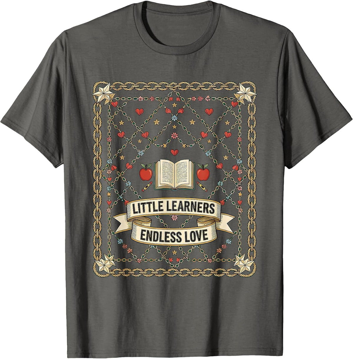 Men's Little Learners Endless Love Preschool Teacher T-Shirt - Asphalt Grey