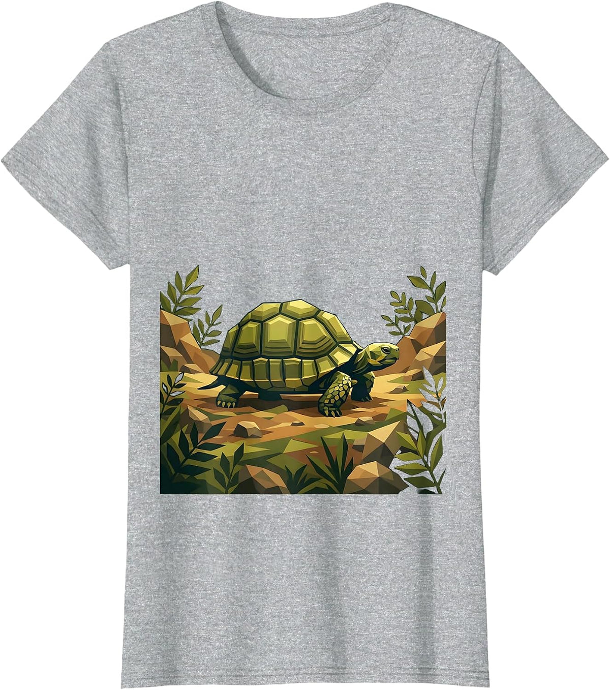 Women's Tiny Turtle Camo Youth Camouflage Design T-Shirt - Heather Grey
