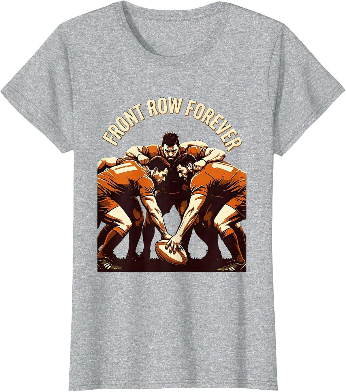 Women's Front Row Forever Rugby Graphic Design T-Shirt - Heather Grey