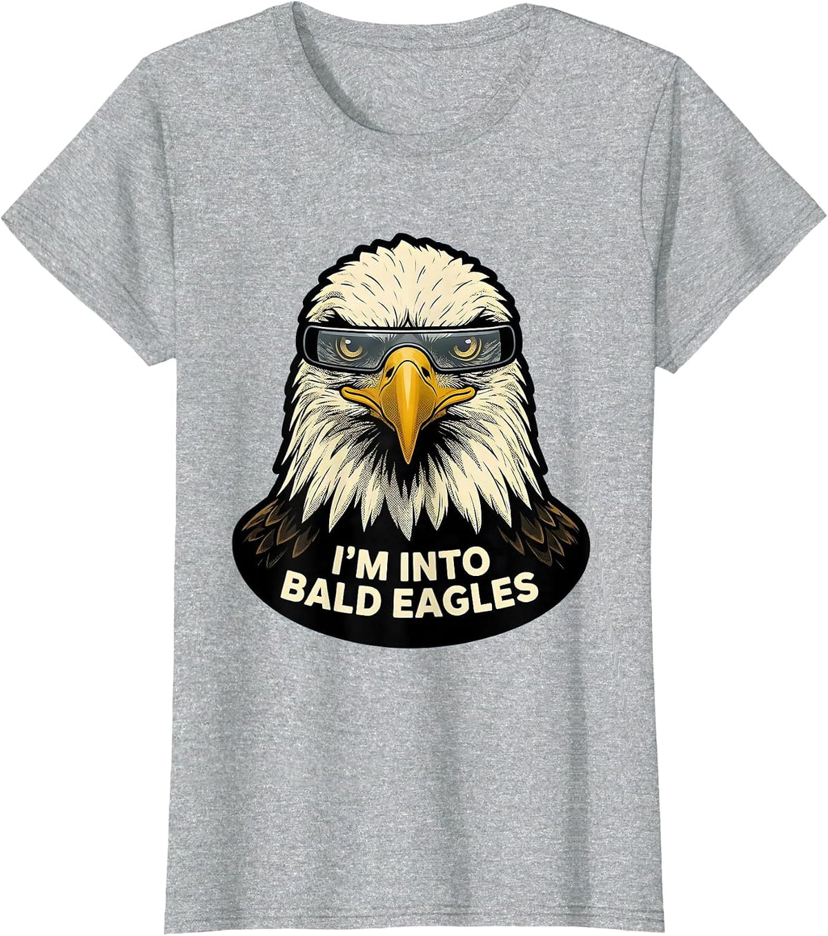 I'm Into Bald Eagles Retro Cartoon Eagle Lover Humor T-Shirt - Heather Grey