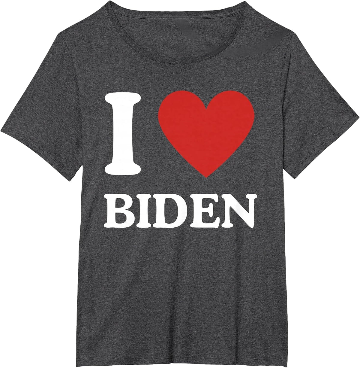 I Love Biden, Heart Joe Show Your Support! T-Shirt - Dark Heather Grey