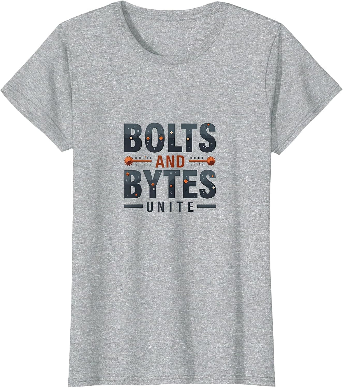 Bolts and Bytes Unite Tech Engineering Design T-Shirt - Heather Grey