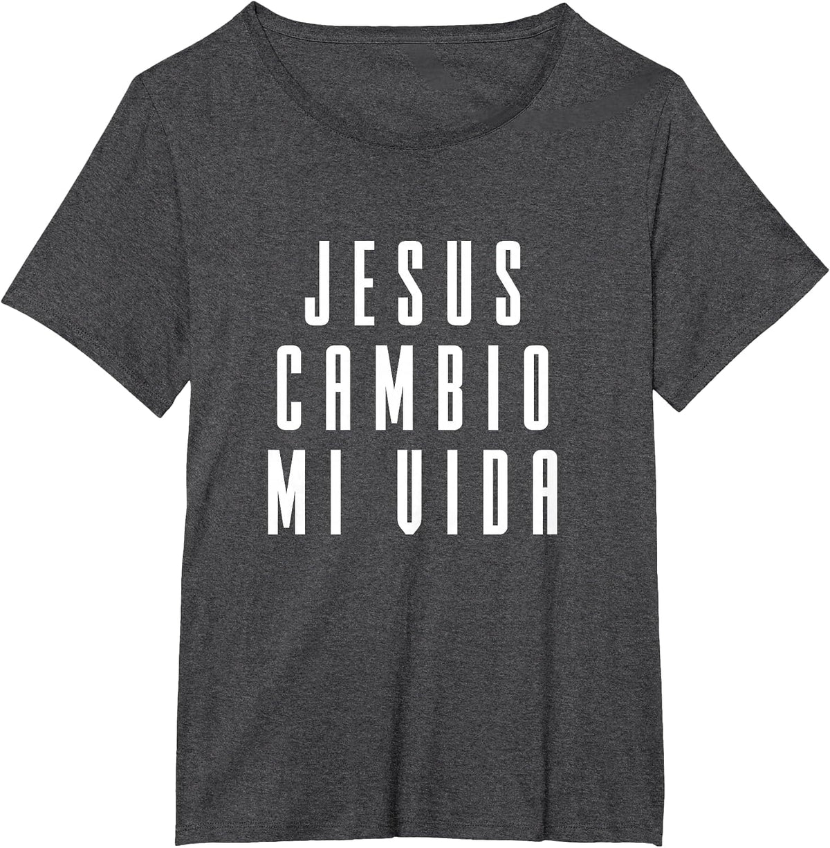 Jesus Cambio Mi Vida Spanish Christian T-Shirt - Dark Heather Grey