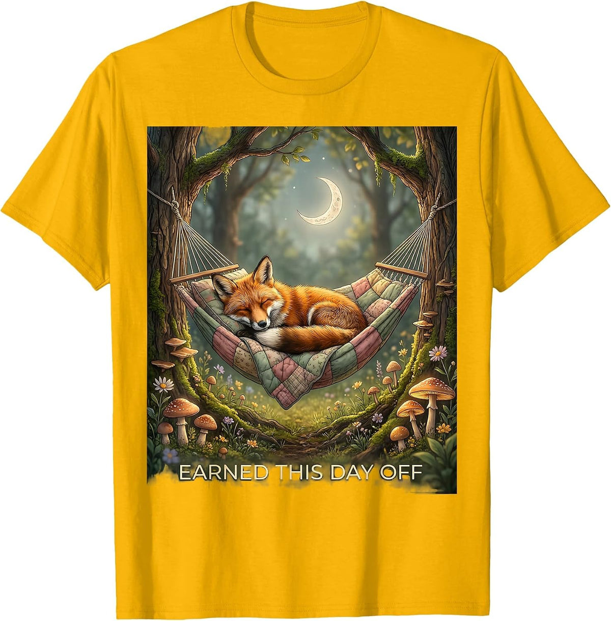 Earned This Day Off Labor Day Graphic Design T-Shirt - Golden Yellow