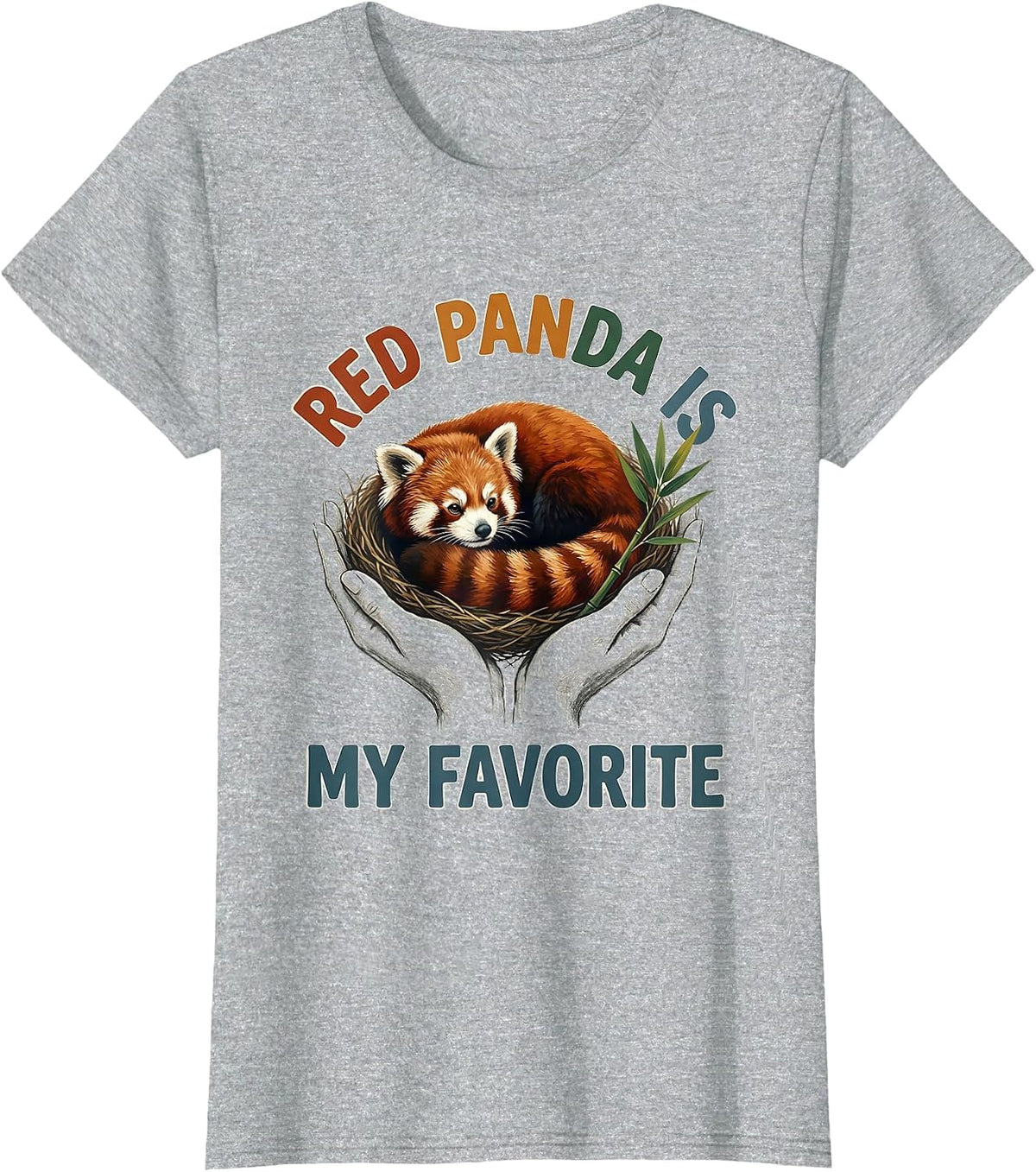 Red Panda Is My Favorite Cute Funny Animal Lover Gift T-Shirt - Heather Grey
