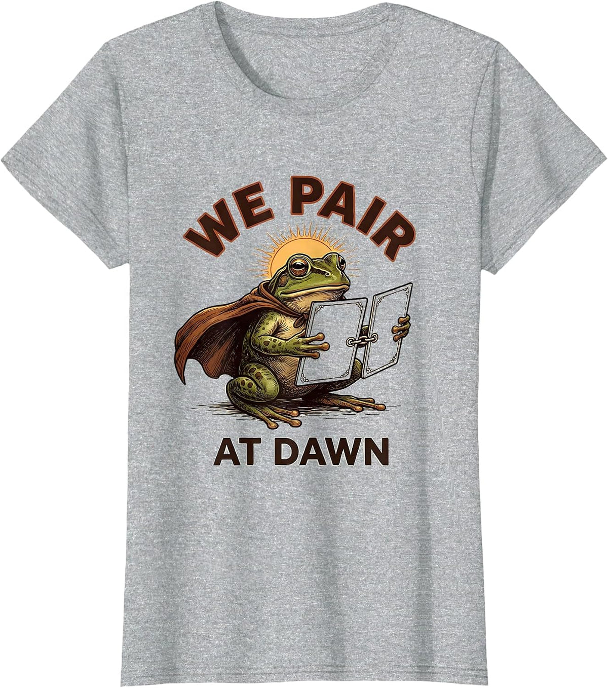 We Pair At Dawn Funny Frog Teacher Occupational Therapist T-Shirt - Heather Grey