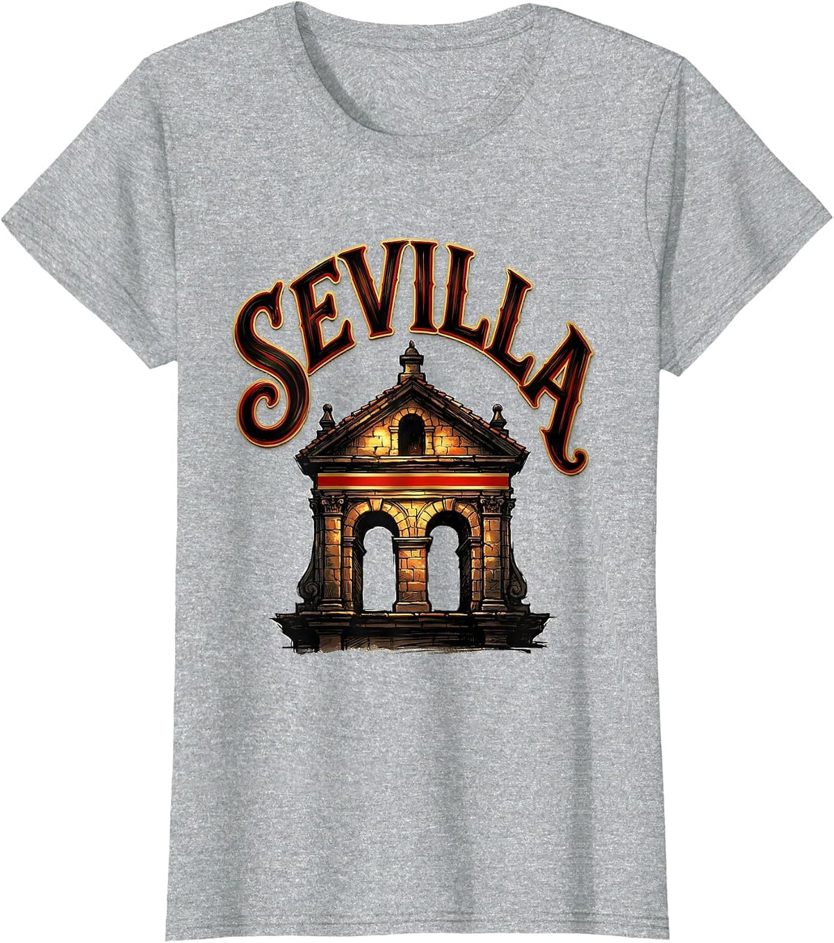 SEVILLA Spain Flag Heritage Pride Spanish Roots Souvenir T-Shirt - Heather Grey