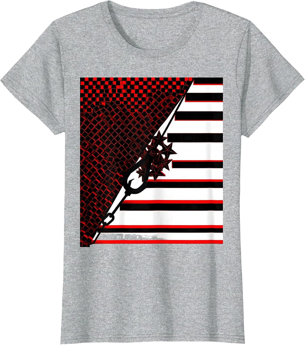 Angular Climbing Hook Skilled Trades Worker Patriotic Pride T-Shirt - Heather Grey