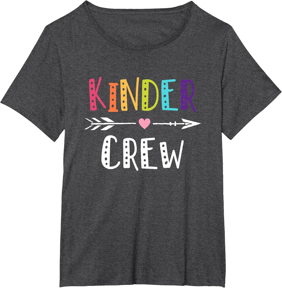 Kinder Crew Kindergarten Teacher T-Shirt 1st Day of School T-Shirt - Dark Heather Grey
