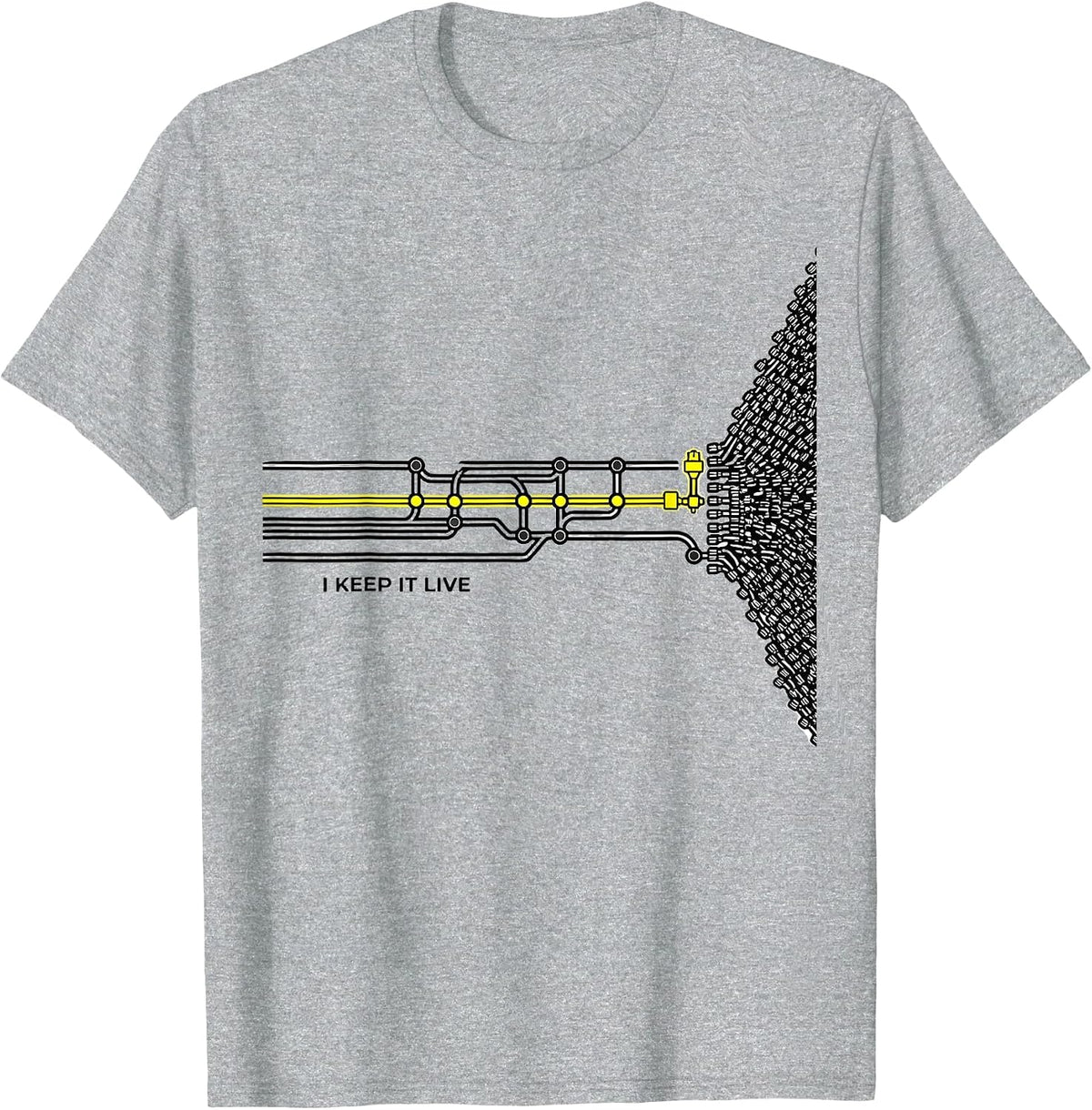 Men's I Keep It Live Funny Electrician Lineman Trade Humor T-Shirt - Heather Grey