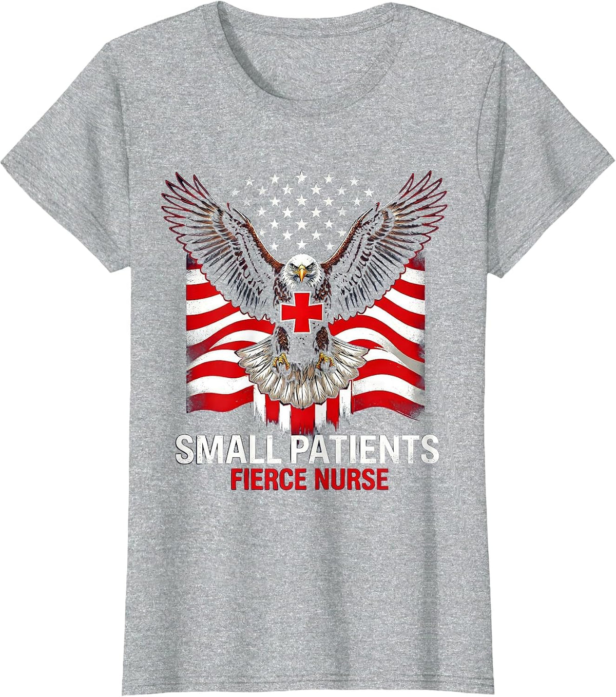 Women's Small Patients Fierce Nurse Pediatric Nurse Design T-Shirt - Heather Grey